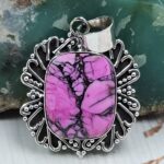 Cherry Blossom Turquoise 1.25" 925 Sterling Silver Pendant (RS19-109)