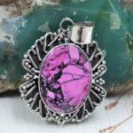 Cherry Blossom Turquoise 1.25" 925 Sterling Silver Pendant (RS19-113)