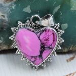 Cherry Blossom Turquoise 1.25" 925 Sterling Silver Pendant (RS19-111)