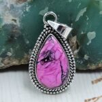 Cherry Blossom Turquoise 1.25" 925 Sterling Silver Pendant (RS19-148)