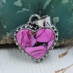 Cherry Blossom Turquoise 1.25" 925 Sterling Silver Pendant (RS19-150)