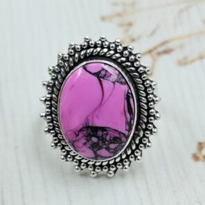 Cherry Blossom Turquoise Size US 6 925 Sterling Silver Ring (RS19-156)