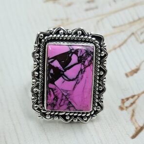 Cherry Blossom Turquoise Size US 8 925 Sterling Silver Ring (RS19-201)