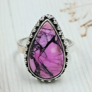 Cherry Blossom Turquoise Size US 8 925 Sterling Silver Ring (RS19-206)