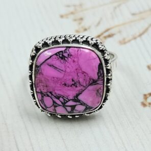 Cherry Blossom Turquoise Size US 9 925 Sterling Silver Ring (RS19-216)