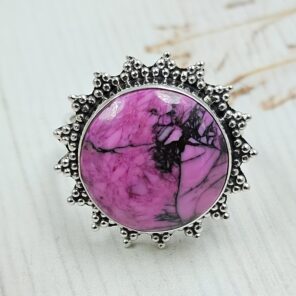 Cherry Blossom Turquoise Size US 10 925 Sterling Silver Ring (RS19-228)