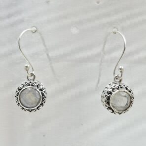 Rainbow Moonstone 1" 925 Sterling Silver Earring (REXT36-151)
