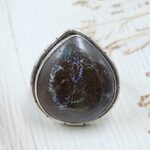 Boulder Opal Size US 11 925 Sterling Silver Ring (REXT59-36)