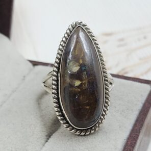 Boulder Opal Size US 11 925 Sterling Silver Ring (REXT59-39)