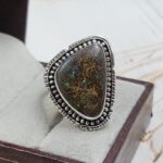 Boulder Opal Size US 11 925 Sterling Silver Ring (REXT59-31)
