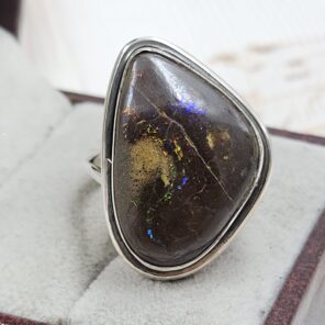 Boulder Opal Size US 9 925 Sterling Silver Ring (REXT59-20)