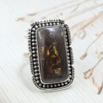 Boulder Opal Size US 9 925 Sterling Silver Ring (REXT59-19)