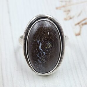 Boulder Opal Size US 6 925 Sterling Silver Ring (REXT59-12)