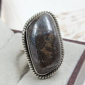 Boulder Opal Size US 9 925 Sterling Silver Ring (REXT59-17)