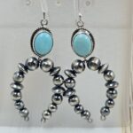 Kingman Turquoise Squash Blossom Earring (REXT78-75)