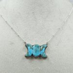 Mohave Turquoise 925 Sterling Silver Sun & Moon or Moon Phase Necklace (REXT45-306)