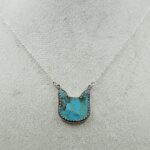 Mohave Turquoise 925 Sterling Silver Cat Necklace (REXT45-308)
