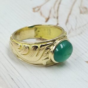 Green Onyx Brass Ring (BR13-8)