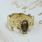 Tiger's Eye Brass Ring (BR12-7)