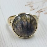 Labradorite 925 Sterling Silver Brass Ring (BR11-7)