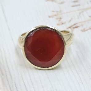Italian Coral Brass Ring (BR11-12)