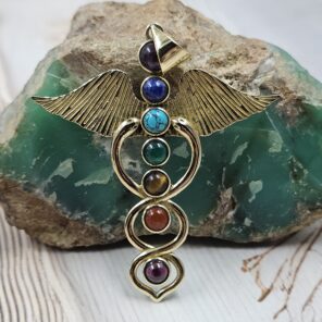 7 Chakra 2.25" Brass Pendant (BR14-13)