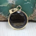 Smoky Quartz 1" Brass Pendant (BR14-4)