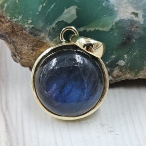 Labradorite 1" Brass Pendant (BR14-11)