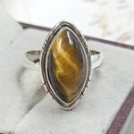 Tiger's Eye Size US 9 925 Sterling Silver Ring (REXT50-92)