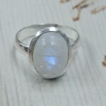 Rainbow Moonstone 925 Sterling Silver Ring (REXT50-99)
