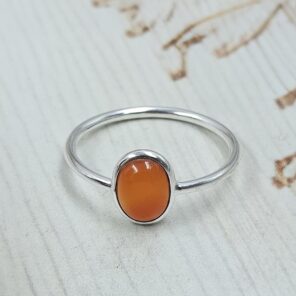 Carnelian 925 Sterling Silver Ring (REXT99-88)