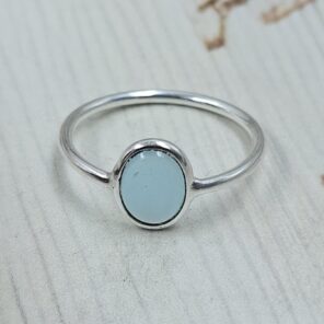 Blue Chalcedony 925 Sterling Silver Ring (REXT99-92)