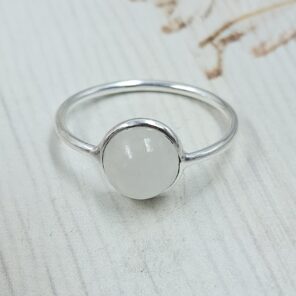 Rainbow Moonstone 925 Sterling Silver Ring (REXT99-84)