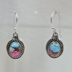 Cotton Candy Turquoise 1.5" 925 Sterling Silver Earring (REXT115-227)