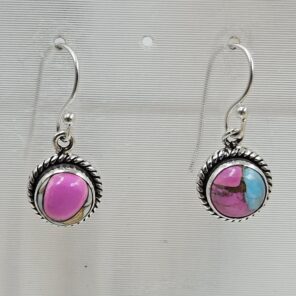 Cotton Candy Turquoise 1.5" 925 Sterling Silver Earring (REXT115-230)