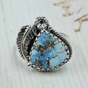 Golden Hills Turquoise Size US 9 925 Sterling Silver Ring (REXT114-293)