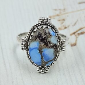 Golden Hills Turquoise Size US 6 925 Sterling Silver Ring (REXT114-282)