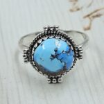 Golden Hills Turquoise Size US 8 925 Sterling Silver Ring (REXT114-268)