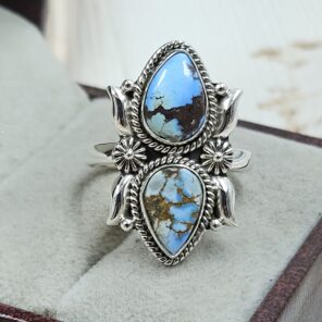 Golden Hills Turquoise Size US 8 925 Sterling Silver Ring (REXT114-265)