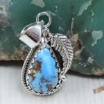 Golden Hills Turquoise 1.25" 925 Sterling Silver Pendant (REXT114-358)