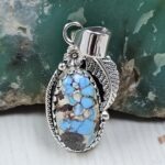 Golden Hills Turquoise 1.25" 925 Sterling Silver Pendant (REXT114-356)