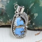 Golden Hills Turquoise 1.25" 925 Sterling Silver Pendant (REXT114-352)
