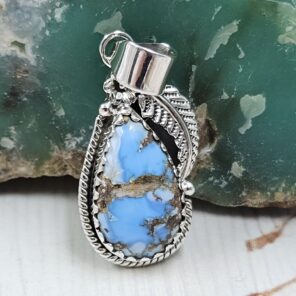 Golden Hills Turquoise 1.25" 925 Sterling Silver Pendant (REXT114-352)