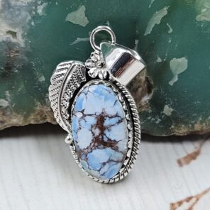 Golden Hills Turquoise 1.25" 925 Sterling Silver Pendant (REXT114-351)