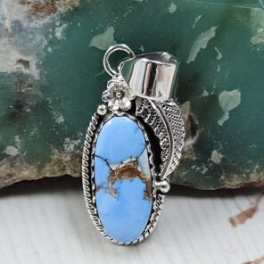 Golden Hills Turquoise 1.25" 925 Sterling Silver Pendant (REXT114-350)