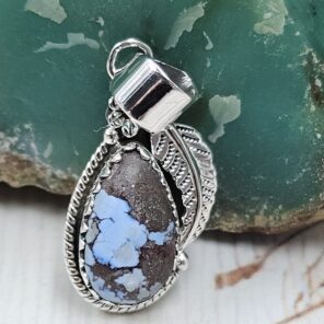 Golden Hills Turquoise 1.25" 925 Sterling Silver Pendant (REXT114-346)