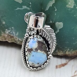 Golden Hills Turquoise 1.25" 925 Sterling Silver Pendant (REXT114-344)