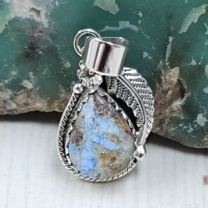 Golden Hills Turquoise 1.25" 925 Sterling Silver Pendant (REXT114-343)