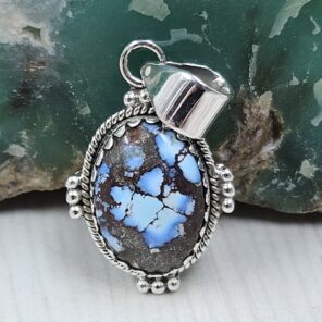 Golden Hills Turquoise 1.25" 925 Sterling Silver Pendant (REXT114-323)