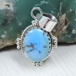 Golden Hills Turquoise 1.25" 925 Sterling Silver Pendant (REXT114-322)